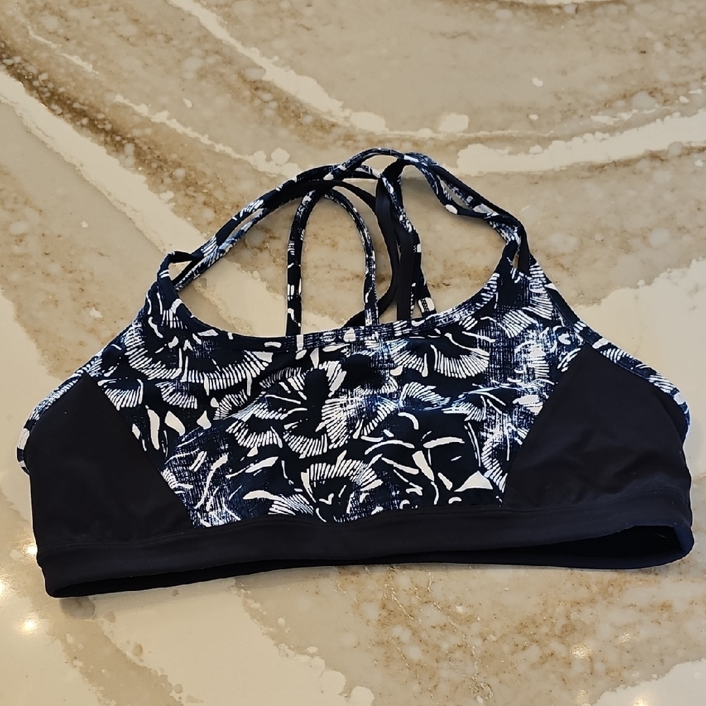 Athleta Floral Print Women's Sports Bra; Size Large; EUC